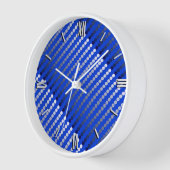 Horloge Points satinés - bleu de cobalt et étain (Angle)