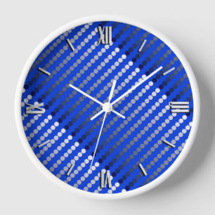 Horloge Points satinés - bleu de cobalt et étain