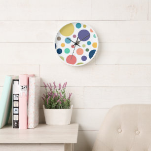 Horloge Pois colorés