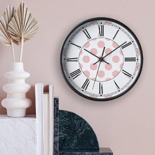 Horloge Pois rose élégant fille