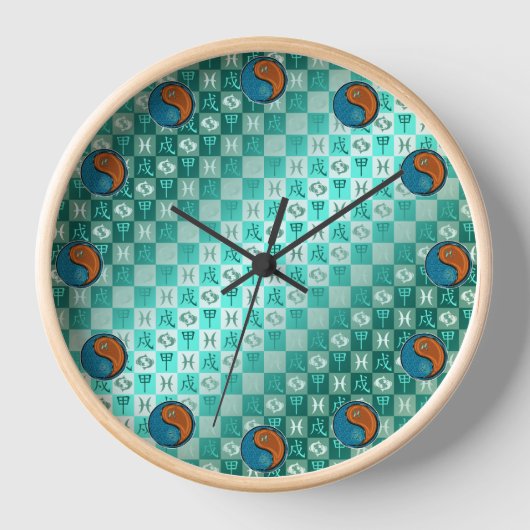 Horloge Poissons & Chien de Bois (Recto)