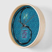 Horloge Poissons & Coq d'eau (Angle)