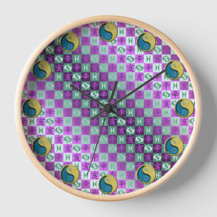 Horloge Poissons & Sanglier de Métal