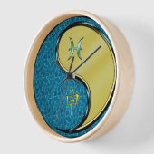 Horloge Poissons & Singe de métal (Angle)