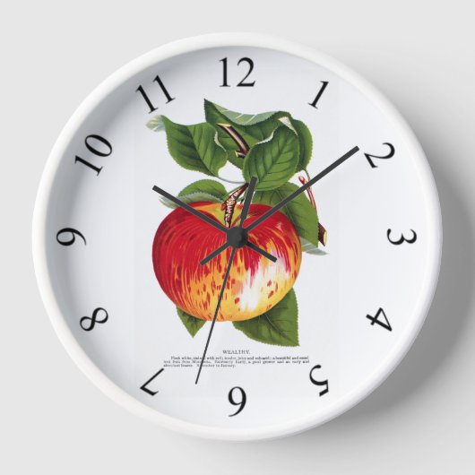 Horloge Pomme riche rouge colorée (Recto)