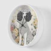Horloge Poodle en Fleurs Whimsical (Angle)