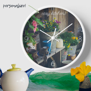 Horloge Porche de la maison de campagne ornée de panneaux