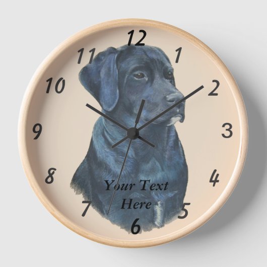 Horloge portrait de black labrador dog (Recto)