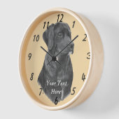 Horloge portrait de black labrador dog (Angle)