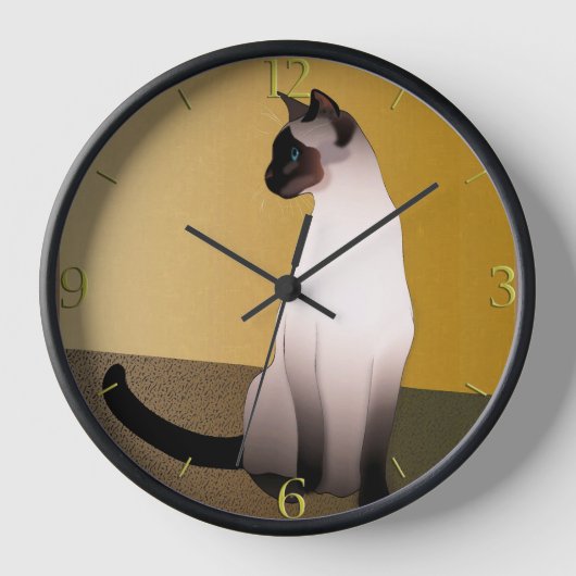 Horloge Portrait d'un chat siamois point seal (Recto)