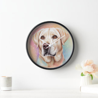 Horloge Portrait Magique de Labrador Retriever Rêveur