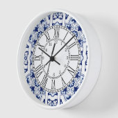 Horloge Portuguese blue tile square wall clock (Angle)