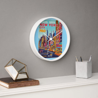 Horloge Poster de NYC Reality Augmenté | Couleurs chaudes