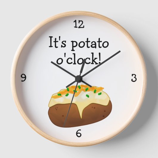 Horloge Potato O'Clock drôle de nourriture thème Grande ho (Recto)