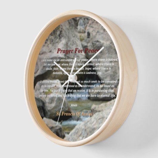 Horloge Prière pour la paix (Angle)