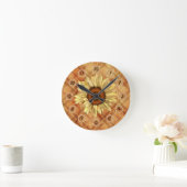 Horloge primitive du mur de tournesol (Maison)