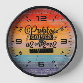 Horloge Professeur de mathématiques Retro Sunset (Recto)