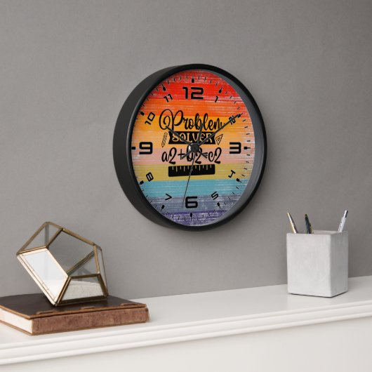 Horloge Professeur de mathématiques Retro Sunset (Bureau)