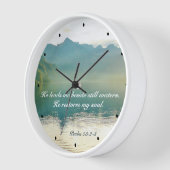 Horloge Psaume 23 2-3 Il me conduit à côté des eaux tranqu (Angle)