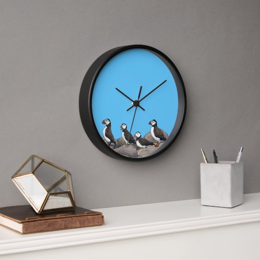 Horloge Puffins de l'Atlantique (Bureau)