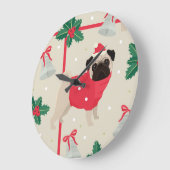 Horloge Puggy Christmas (Angle)