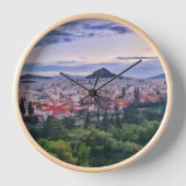Horloge Purple Sunset Hill Vue Athènes, Grèce (Recto)
