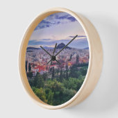 Horloge Purple Sunset Hill Vue Athènes, Grèce (Angle)