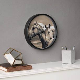 Horloge Quart De Chevaux Sur Les Prairies Canadiennes