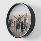 Horloge Quart De Chevaux Sur Les Prairies Canadiennes (Angle)