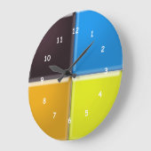 Horloge - Quatre Carrés de couleur (Angle)