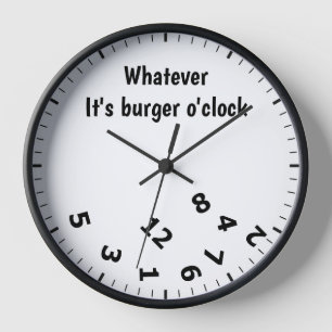 Horloge Quoi que ce soit Burger O'clock Hamburger Restaura