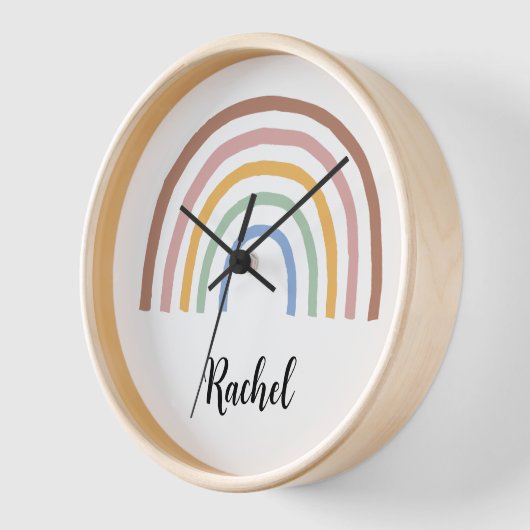 Horloge Rainbow Custom name (Angle)