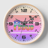 Horloge Rainbow Queer Et Fière (Recto)
