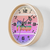 Horloge Rainbow Queer Et Fière (Angle)