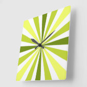 Horloge rayée jaune et verte moderne (Angle)