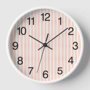 Horloge Rayures Rose Tendre
