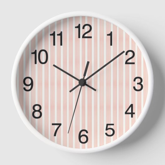 Horloge Rayures Rose Tendre (Recto)