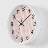Horloge Rayures Rose Tendre (Angle)