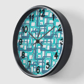 Horloge Rectangles modernes ouvertes du milieu du siècle (Angle)