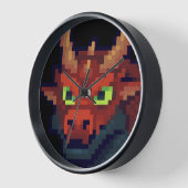 Horloge Red Dragon, art pixelisé (Angle)