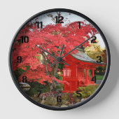 Horloge Red Japanese Maple and Garden Shrine (Recto)