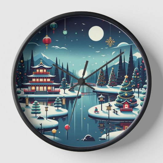 Horloge Réflexions de Yuletide sur le Sac fourre-tout Est (Recto)