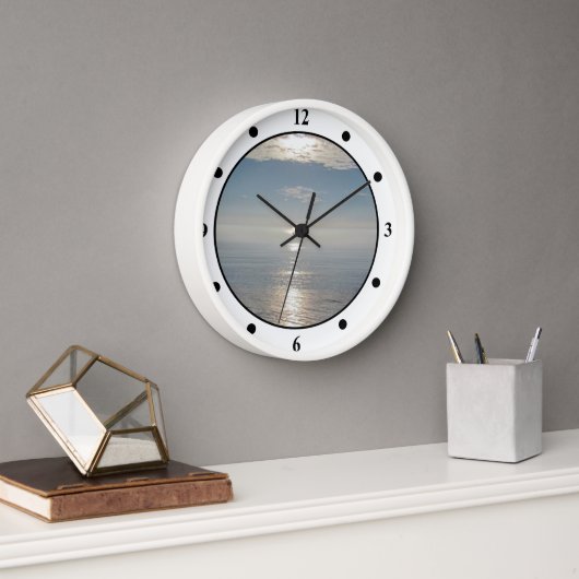 Horloge - Réflexions du soleil sur l'océan (Bureau)