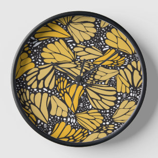 Horloge Reloj de pared circular estampado mariposa monarca
