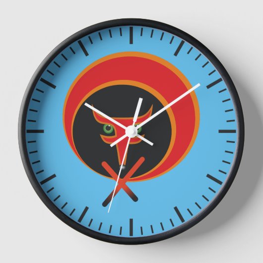 Horloge Renard de vie - Rouge. (Recto)