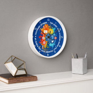 Horloge Réseau social Icônes Blue I Citer Silence et espri