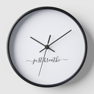 Horloge Respire juste le yoga noir blanc