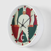 HORLOGE RESTAURANT CHEF CUISINE NOURRITURE, MONOGRAMME DE  (Angle)