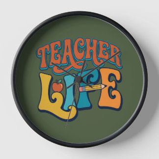 Horloge Retour à l'école. La vie d'enseignant.