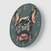 Horloge Rétro Bouledogue Français (Angle)